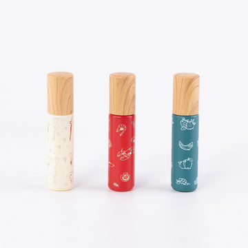 Bottle Roll On Wooden Cap 10ml (12PCS)